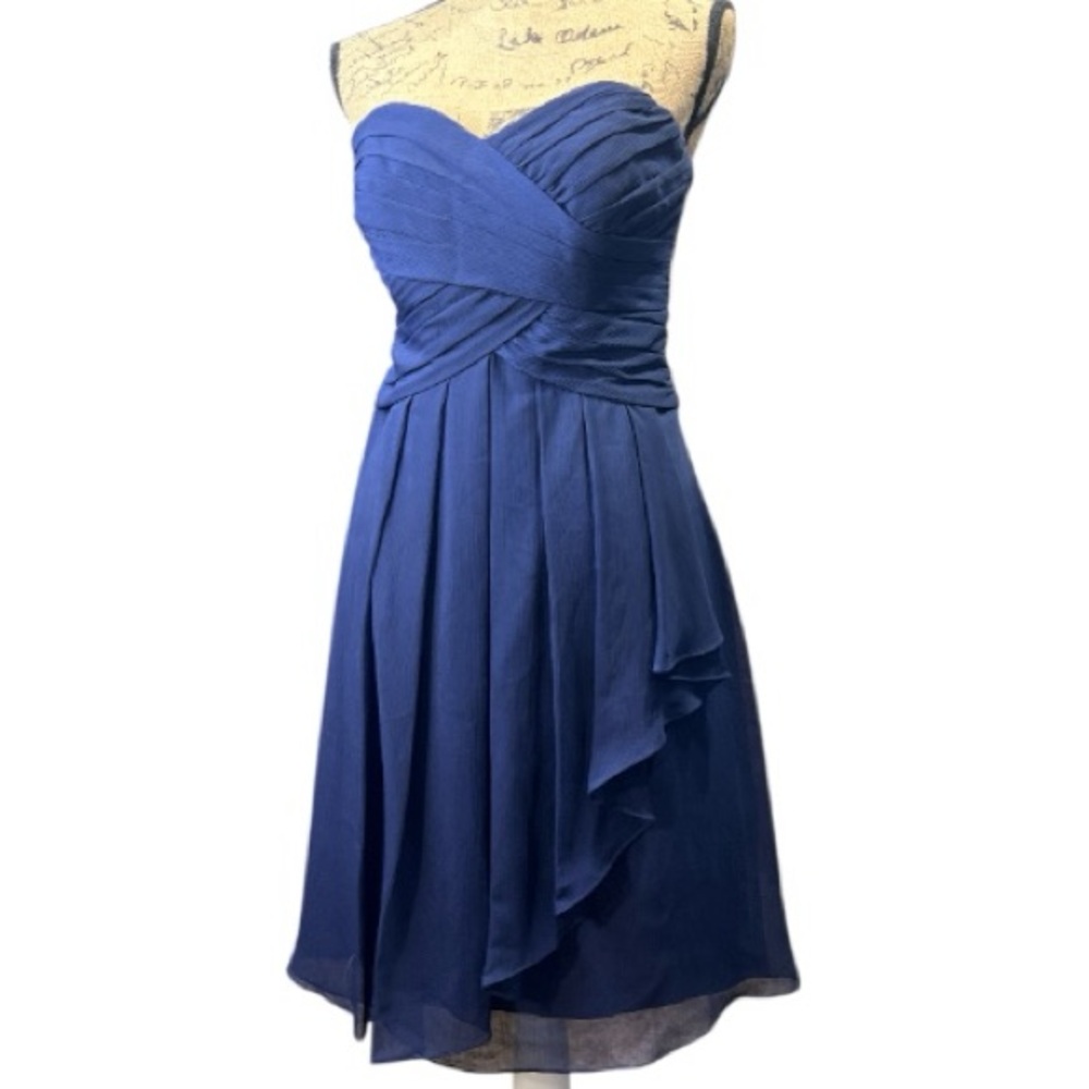 David's EC Strapless Flowy Navy Party Dress. Size 10